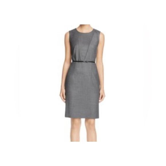 Hugo Boss Delasana  Jacquard Sleeveless Fitted Career Dress sz 6 - Picture 1 of 4